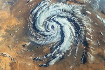 Satellite images capture the hurricane's vast scale from space, reminder of nature's formidable power - obrazy, fototapety, plakaty