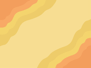 Bright abstract background. Summer yellow with orange banner for website and sale. Sunny day. Vector flat illustration. Creative background in a minimalist modern style with space for text.