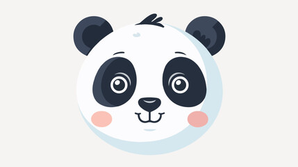 Cute and fat panda face vector flat vector isolated on