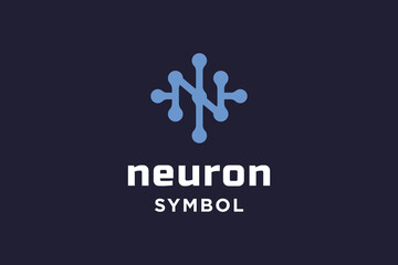 Letter N Neuron Nerve Cell Coral Logo