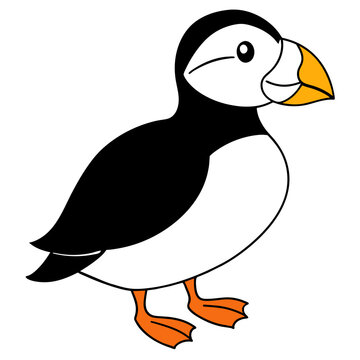 recommend clip art: Cartoon Puffin Vector silhouette