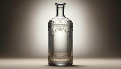 Classic antique glass bottle,  on background - obrazy, fototapety, plakaty