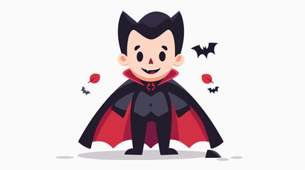 Cute dracula illustration for commercial use flat vector