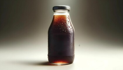 Black coffee in a bottle on a  background