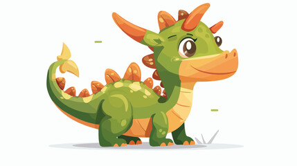 Cute dragon character. Cartoon vector illustration wit
