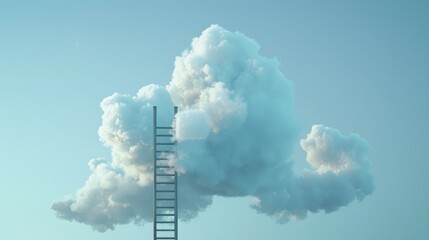 Step ladder to the clouds. Growth, Future, Development concept.