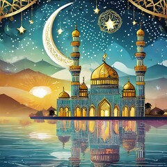 Eid Mubarak wallpaper  - obrazy, fototapety, plakaty