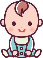シンプルで可愛い赤ちゃんのイラスト