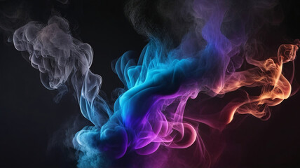 Obraz premium Vibrant Colored Smoke on Dark Background