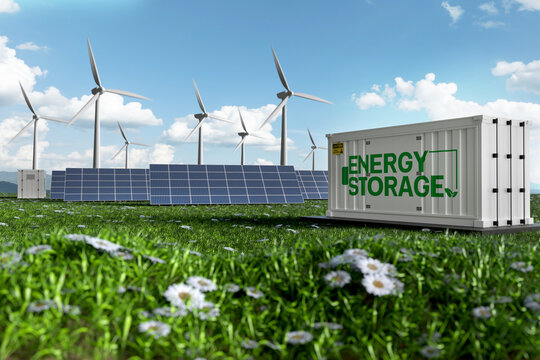 Energy storage with solar and wind power