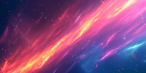 Fototapeta premium beautiful abstract purple, pink and yellow gradient clouds on blue sky background, pink yellow aurora, colorful sky wave background, background with space and star, nebula