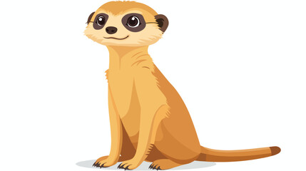 Cute meerkat cartoon flat vector isolated on white background