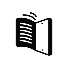 Black solid icon for e book