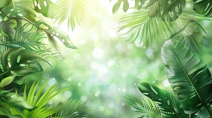 Realistic summer background with vegetation  ,Generative ai, 