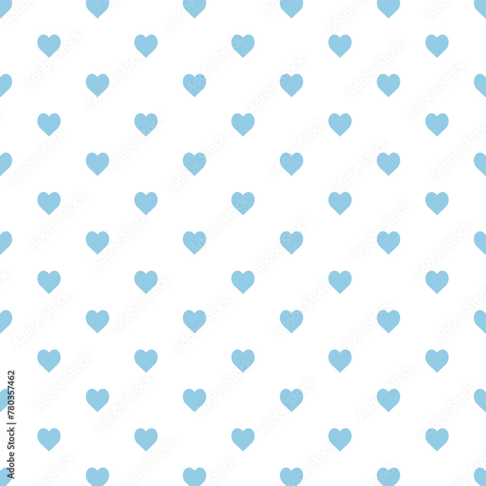 Canvas Prints cute blue white heart seamless pattern background vector