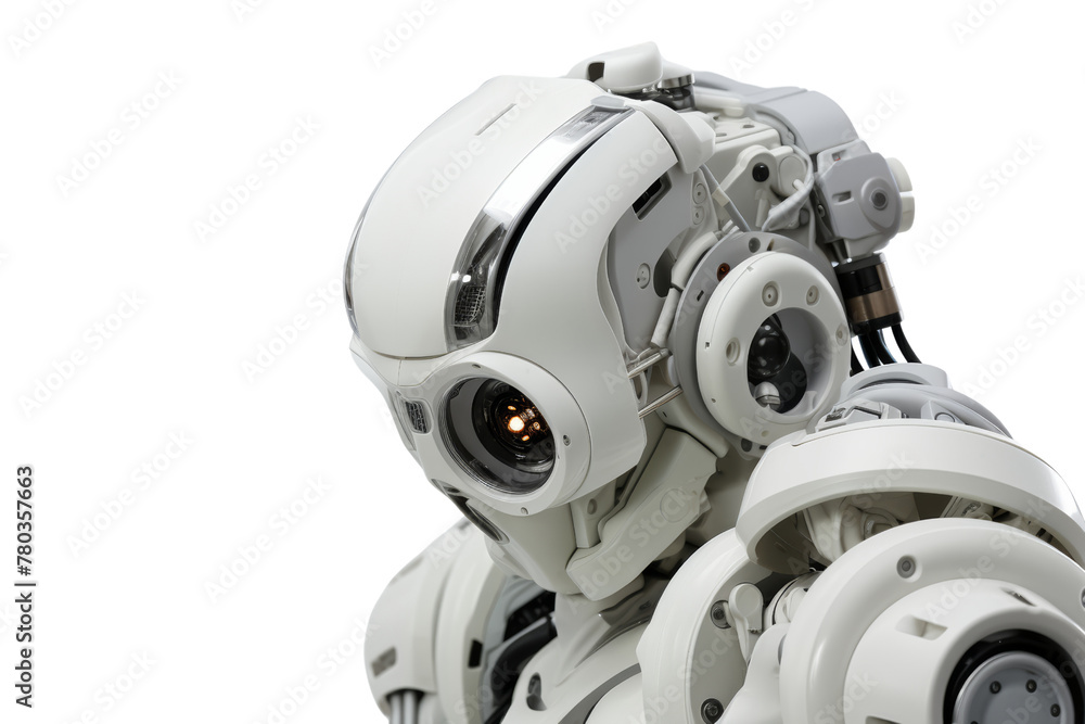Poster Robot to help the disabled.Isolated on transparent background.
