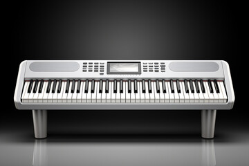 Fototapeta premium Digital illustration of piano in white backgroung with copy space