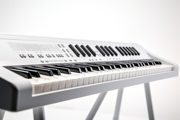 Fototapeta premium Digital illustration of piano in white backgroung with copy space