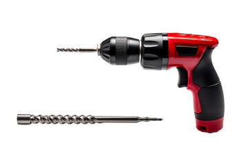 Drill and Screwdriver on White Background. On a White or Clear Surface PNG Transparent Background.