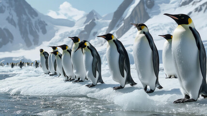 Emperor Penguins Gather on Glaciers in Antarctica