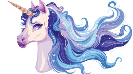 Cute unicorn Vector isolated unicorn head 