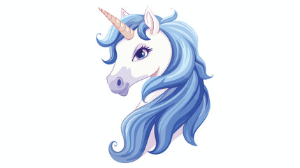 Naklejka na ściany i meble Cute unicorn Vector isolated unicorn head 