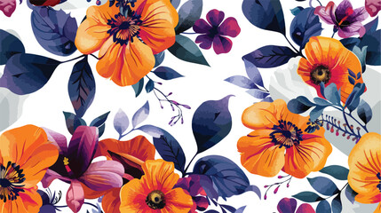 Digital textile flower design with beautiful background