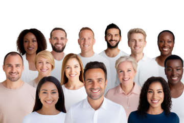 The new generation is excited about new forms of investing. Lively and fun atmosphere .Isolated on transparent background.