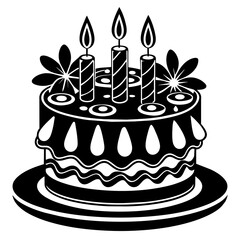 birthday cake with candles