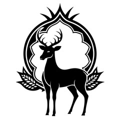 silhouette of a dear with wings