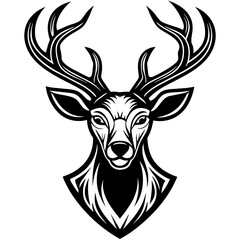 Deer head silhouette deer head vector