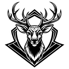 tribal skull tattoo Deer head silhouette