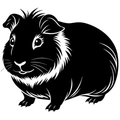 black and white illustration of a Guinea Pig silhouette
