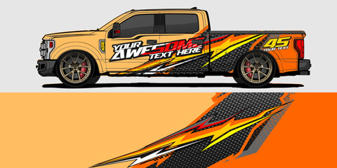 Truck wrap design vector