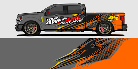 Truck wrap design vector