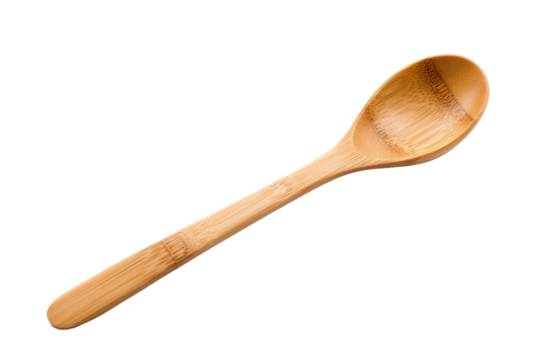 Wooden Spoon on White Background. On a White or Clear Surface PNG Transparent Background.