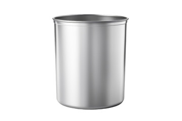 Stainless Steel Trash Can on White Background. On a White or Clear Surface PNG Transparent Background.