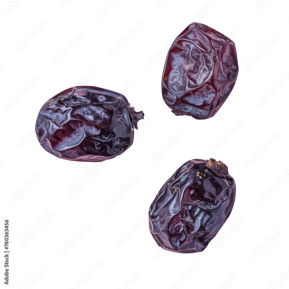 Poster three dried dates on a transparent background