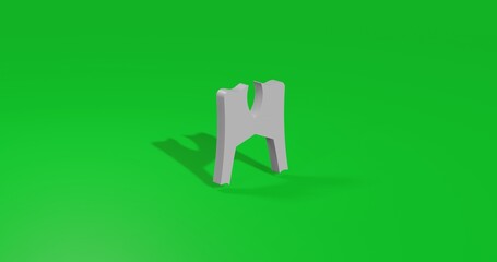 Fototapeta premium Isolated realistic white women's jacket symbol front view with shadow. 3d illustration on green chroma key background