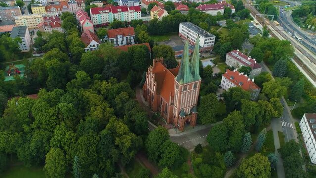 Church Olsztyn Aerial View Poland