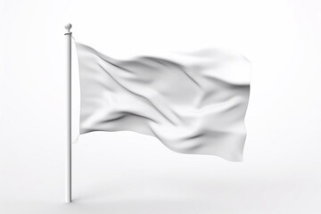 Blank white flag. Flag mockup.