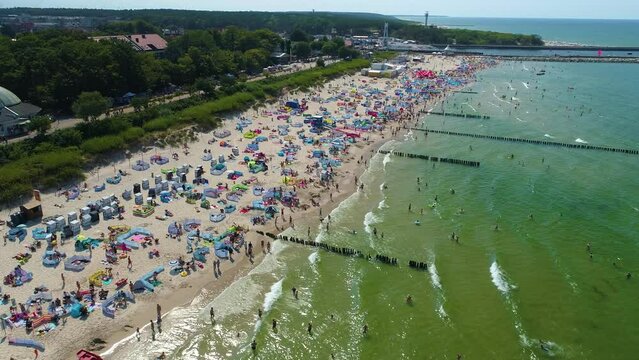 Beach Baltic Sea Ustka Aerial View Poland