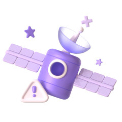 Connection Lost warning sign Empty State Object 3D