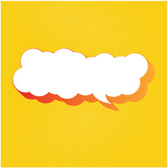 speech bubble clip art image vector design with red yellow gradient shadow