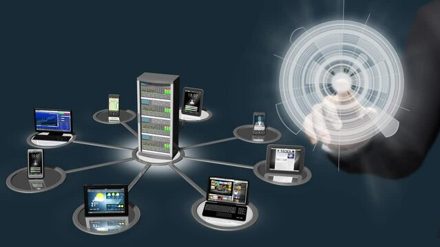 Filmato. Illustrazione 3D. Sfondo mondo digitale. Sequenza di zero e uno concetto di connessione globale tra persone, social network, e dispositivi informatici