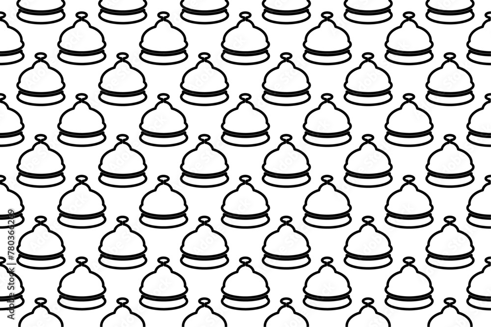 Poster seamless pattern completely filled with outlines of reception bell symbols. elements are evenly spac