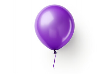 Purple balloon isolated on a solid white background.