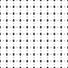 Square seamless background pattern from black ace of spades cards are different sizes and opacity. The pattern is evenly filled. Vector illustration on white background