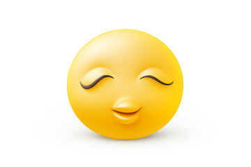 Sleeping face emoji with a peaceful expression and a snot bubble isolated on a solid white background.