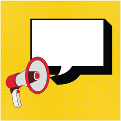 vector design of speech bubble clip art image coming out of a megaphone